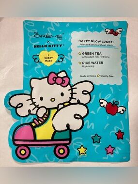 Hello Kitty Happy Glow Lucky Sheet Mask - Blue (Green Tea & Rice Water)